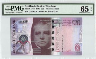 Scotland,  Bank Of Scotland 2009 P - 126b Pmg Gem Unc 65 Epq 20 Pounds