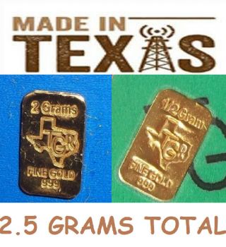 2.  5 Gram Gold Bars 24k Tgr Bullion 9999 Premium Ingots Combo Special