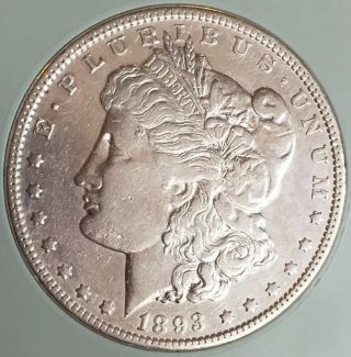 Rare 1893 P Morgan Silver Dollar Estate $1 Au Details