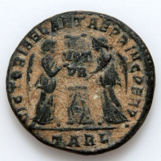 Roman Coin Ae Follis Constantine I Helmeted 307 - 337 Ad Arelate Victoriae Laetae