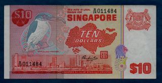 Singapore Banknote 10 Dollars 1979 Vf,