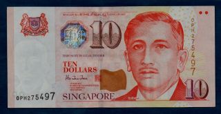 Singapore Banknote 10 Dollars 1999 Xf,