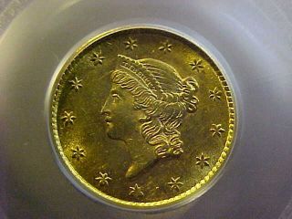 1854 Type 1,  $1 Liberty Gold Dollar Pcgs Au 58 Gold Coin