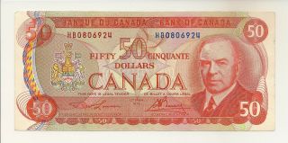 Canada 1975 Bc - 51a $50 Lawson - Bouey 2 Letters Hb0806924 Vf Note