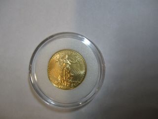 2010 1/10 Oz U.  S.  $5 Gold American Eagle Coin Bu In Hard Case