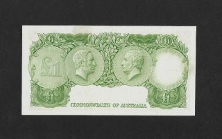 EF,  / AUNC Commonwealth bank sign.  Coombs - Wilson 1 pound 1953 AUSTRALIA England 2