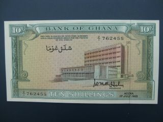 Z/1 Prefix 1963 Ghana 10/ - (africa) Banknote Unc