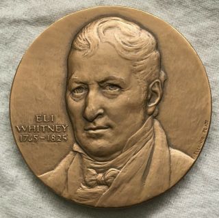 Eli Whitney Hall Of Fame For Great Americans Medal,  1964 By Eleanor Platt