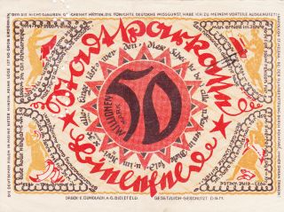 50 Millionen Mark Very Fine Banknote From Germany/bielefeld 1923