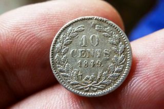 18) Netherlands - Silver 10 Cent 1849 Willem Ii