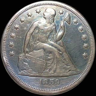 1859 - O Seated Liberty Dollar Lightly Circulated High End Orleans Silver Nr