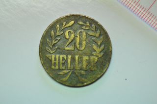 Mw8776 German East Africa; 20 Heller 1916 T - Tabora - Emergency Coinage