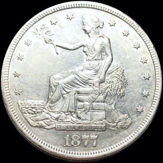 1877 - S Silver Trade Dollar Nearly Uncirculated High End Ms Bu San Fran Coin Nr