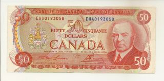 Canada 1975 Bc - 51a - I $50 Lawson - Bouey 3 Letters Eha0193058 Vf Note