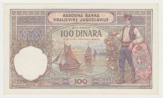 Yugoslavia 100 DINARA 1929 UNC Currency Banknote Note Money Bill 2