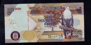 Zambia 5000 Kwacha 2006 Pick 45c Unc.