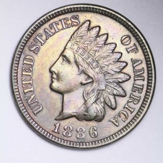 1886 Type 2 Indian Head Small Cent Choice Bu E170 Rntm