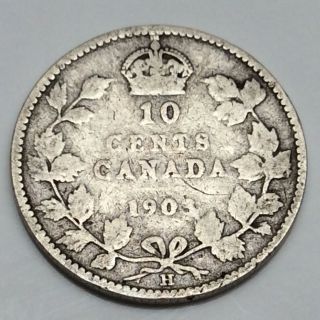 1903 H Canada 10 Ten Cents Dime Canadian Circulated Coin D836