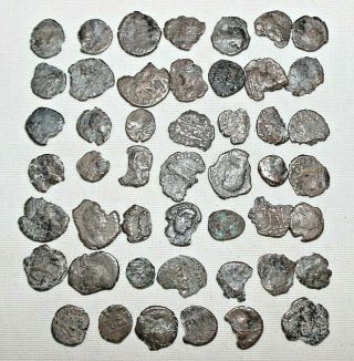 (48) Authentic Almost Full & Partial Ancient Roman Coins Bronze Circa 300 Ad