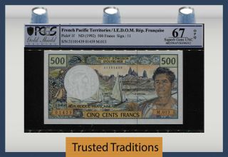 Tt Pk 1f 1992 French Pacific Territories 500 Francs Pcgs 67q Country 