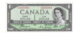 1954 Bank Of Canada 1 Dollar Bill (unc - Devil 
