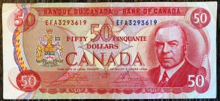 1975 Bank Of Canada $50 Fifty Dollar Banknote - Special Prefix Efa