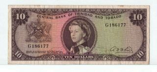 Trinidad And Tobago 10 Dollars 1964 Vf