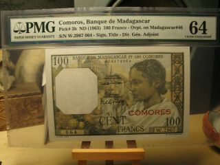 Comoros Banque De Madagascar Pick 3b (1963) 100 Francs