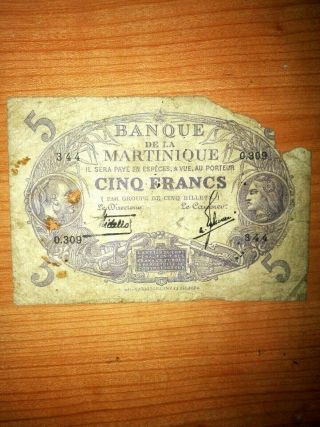 Martinique 5 Francs L - 1901 1934 - 45 P - 6