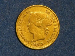Philippines 1863 2 Pesos Gold Xf