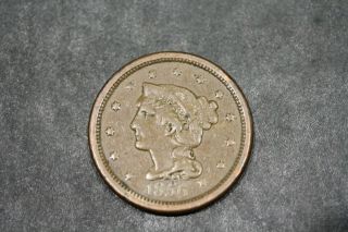 1856 Braided Hair Large Cent - Vf