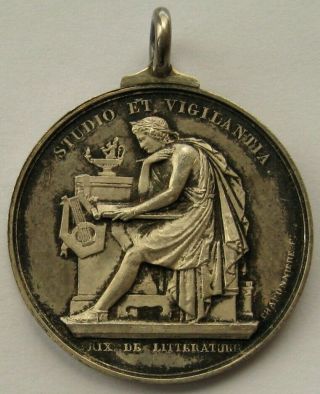 Switzerland Silver Medal Canton Geneva School Prize For Literature 37mm 16,  6gr