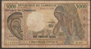Cameroon P - 22 Sig 12 / B408a 5000 Francs 515998