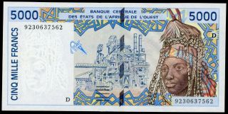 West African States 5000 Francs Mali (d) 1992 Unc (k - 055)
