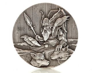 2015 2 Oz Silver Coin Odin Viking Series By Scottsdale.  999 Silver A373