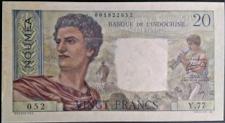 Caledonia Unc 20 Francs 1951 - 63 P 50 Noumea France Banque De L 