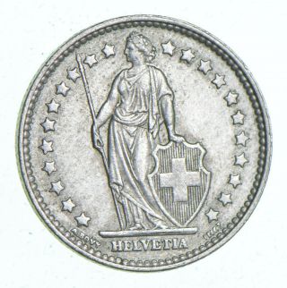 Roughly Size Of Quarter - 1957 Switzerland 1 Franc - World Silver Coin 475