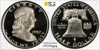 1957 Franklin Proof Pcgs Pr68cam - Gem Proof 68 Cameo - Pcgs Gold Shield