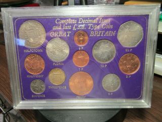Great Britain - Decimal Issue & Last L.  S.  D Type Coins - Bu  (z4)
