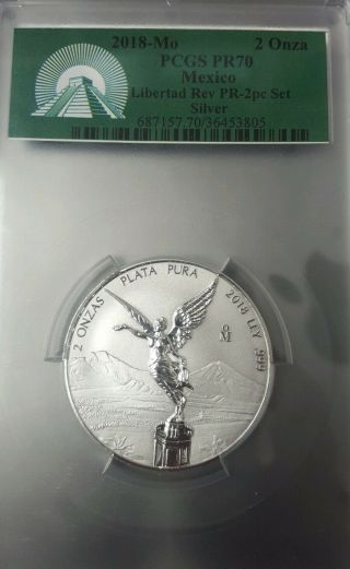 2018 Mexico 2 Oz Silver Libertad Reverse Proof Pr70 Pcgs - Special Low Mintage