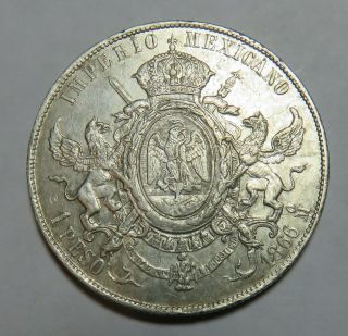 1866 1 Peso Imperio Mexicano
