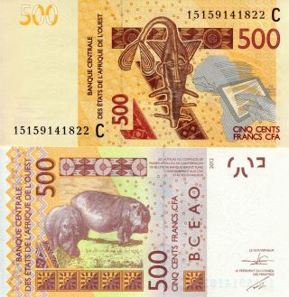 Burkina Faso 500 Francs Banknote World Paper Money Currency Pick P319cd 2015 Was