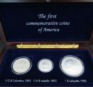 Usa: The First Commemorative Coins Of America 1/2$1892,  1/4$1893 And 1$1900
