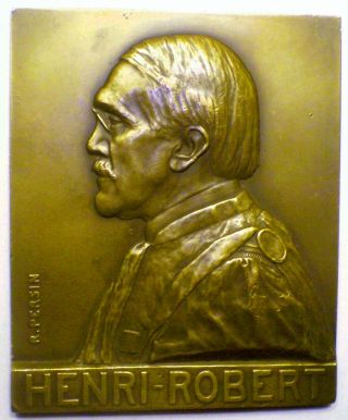 Large French Bronze Plaque By R.  Persin - Henri Robert - 224 Gramm