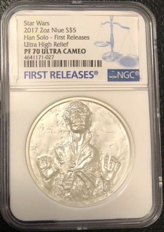 2017 Star Wars Classic: Han Solo Silver 2oz.  - Ngc Pf 70 First Releases