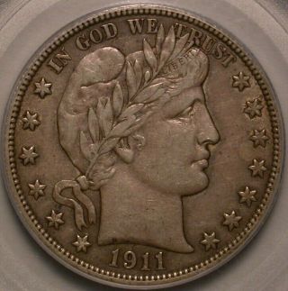 1911 Barber Half Dollar Pcgs Xf - 45.  Great Originality And Cac Approved