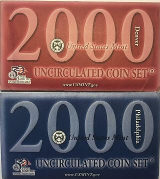 2000 United States Uncirculated Coin P & D Set/coa (50 State Quarters)