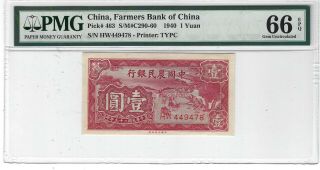 P - 463 1940 1 Yuan,  China,  Farmer 