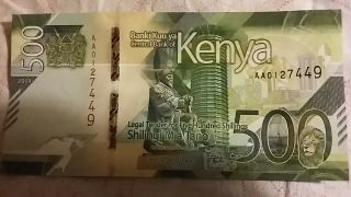 500 Kenya Shillings 2019 Unc