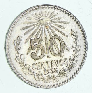 Silver - World Coin - 1935 Mexico 50 Centavos - 8.  1g - World Silver Coin 590